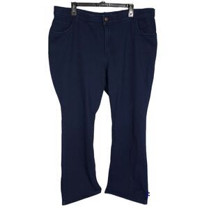 Denim & Co. Womens Jeans Sz 22W Plus Comfy Knit Denim Boot Cut Dark Wash A220699